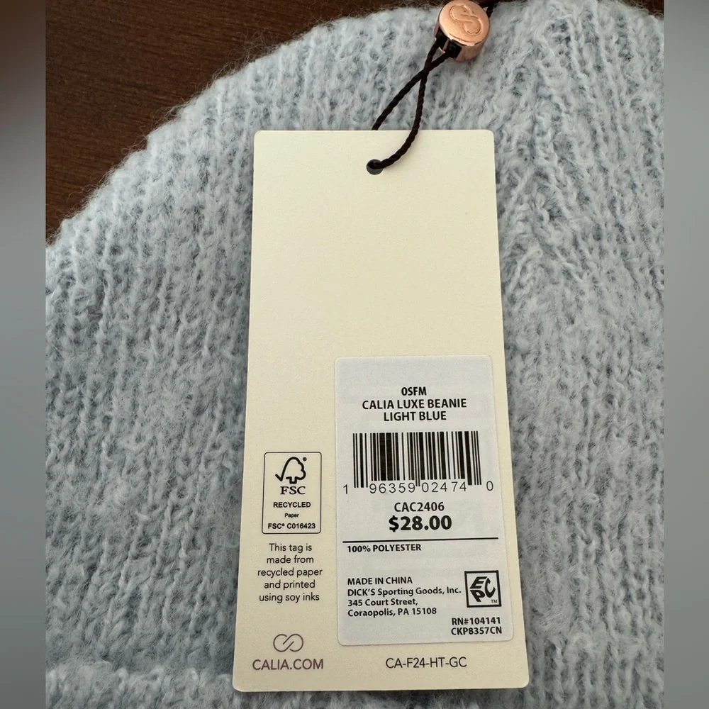 NWT Calia Luxe Beanie in Light Blue